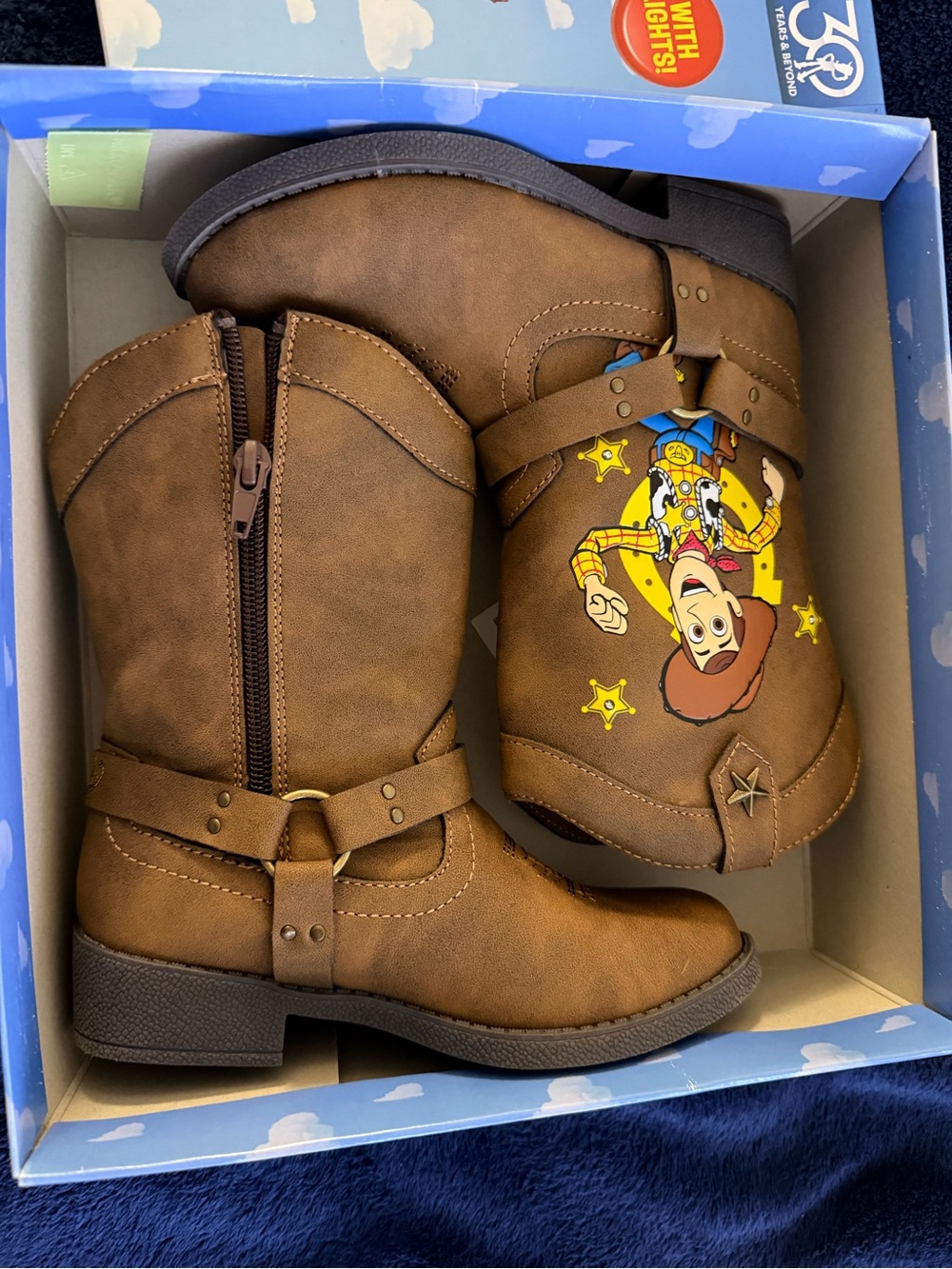 Brown Kids Cowboy Boots with Woody Graphic